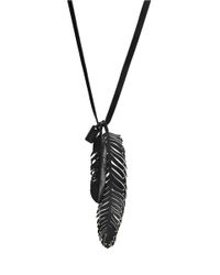 COACH | Black X Blitz Stud Leather Feather Necklace | Lyst