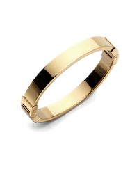 Michael Kors | Metallic Goldtone Hinged Bangle Bracelet | Lyst