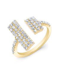 Anne Sisteron - Metallic 14kt Yellow Gold Diamond Double Brick Ring - Lyst