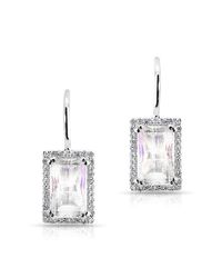Anne Sisteron - Metallic 14kt White Gold Rectangle Moonstone Diamond Earrings - Lyst