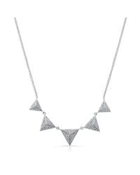 Anne Sisteron - Metallic 14kt White Gold Diamond Five Triangle Necklace - Lyst