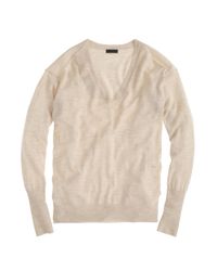 J.Crew | Natural Collection Featherweight Cashmere V-neck Boyfriend Sweater | Lyst