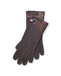 Ralph Lauren | Brown Belted Wool-blend Gloves | Lyst