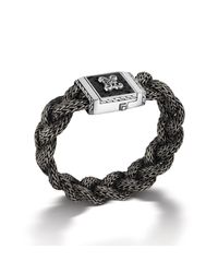 John Hardy | Black Large Rectangular Braided Chain Bracelet for Men | Lyst