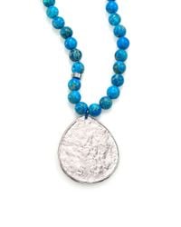 Nest | Metallic Turquoise Jasper Beaded Teardrop Pendant Necklace | Lyst