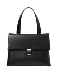 Giorgio Armani | Black Charniere Doree' Leather Top Handle Bag | Lyst