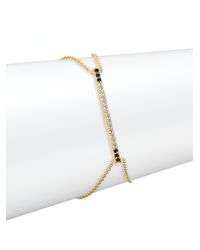 Elizabeth and James | Metallic Kona Black Spinel & White Sapphire Bar Double-strand Bracelet | Lyst