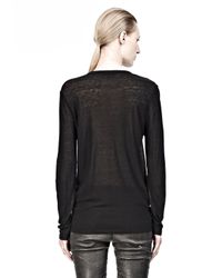 Alexander Wang | Black Slub Classic Long Sleevetee | Lyst