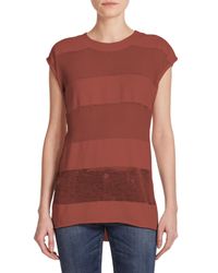 IRO | Brown Lewis Striped Burnout Tee | Lyst