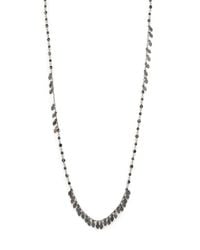 Chan Luu | Metallic Crystal Beaded Leaf Fringe Necklace | Lyst