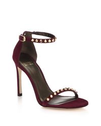 Stuart Weitzman | Purple Whatastud Nudistsong Suede Sandals | Lyst