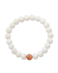 Anne Sisteron - Natural Buffalo Bone Stretch Bracelet With Aventurine Stone - Lyst