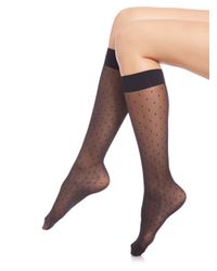 Wolford | Black Daria Knee-high Socks | Lyst