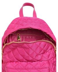 Moschino | Pink Small Quilted Nylon Backpack With Logo | Lyst