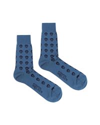 Alexander McQueen | Blue Short Skull Socks for Men | Lyst