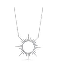 Anne Sisteron - 14kt White Gold Diamond Open Sunburst Necklace - Lyst