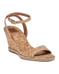 Tory Burch | Natural Marion Cork Wedge Sandals | Lyst
