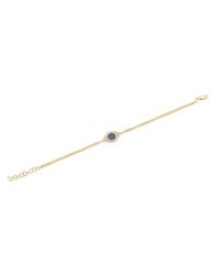 Anne Sisteron - Metallic 14kt Yellow Gold Blue Sapphire And Diamond Evil Eye Bracelet - Lyst