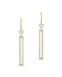 Anne Sisteron - Metallic 14kt Yellow Gold White Topaz Diamond Bar Drop Earrings - Lyst
