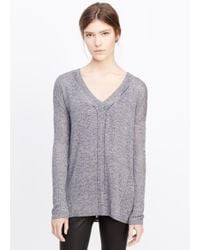 Vince | Blue Long Sleeve V-neck Sweater | Lyst