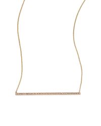 Zoe Chicco | Metallic Diamond & 14k Yellow Gold Long Horizontal Bar Necklace | Lyst