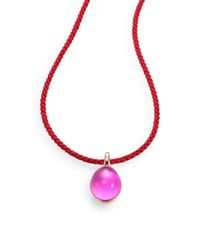 Pomellato | Pink Rouge Passion Jungle Cabochon & Braided Cord Necklace | Lyst
