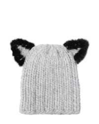 Eugenia Kim | Black Felix Fur-trim Cat-ear Skull Cap | Lyst