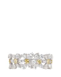 CZ by Kenneth Jay Lane | Yellow Pear Cut Cubic Zirconia Daisies Bracelet | Lyst