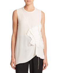 3.1 Phillip Lim | White Crushed Ruffle Silk Top | Lyst