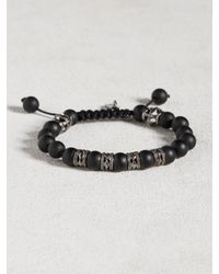 John Varvatos | Black Onyx Bracelet With Multi Rhodium Cutout Rondels for Men | Lyst