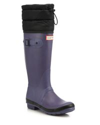 Hunter | Blue Original Quilted-Cuff Rubber Rainboots | Lyst