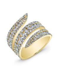 Anne Sisteron - 18kt Yellow Gold Diamond Serpent Ring - Lyst
