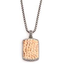 John Hardy | Metallic Palu Hammered Sterling Silver Dogtag Necklace | Lyst