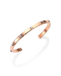 Michael Kors | Pink Astor Two-Tone Studded Cuff Bracelet/Rose Goldtone | Lyst