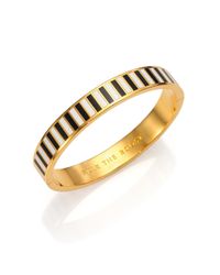 kate spade new york | Metallic Idiom Rule The Roost Striped Enamel Bangle Bracelet | Lyst