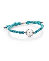 Michael Kors | Metallic Logo Disc Macrame Friendship Bracelet | Lyst