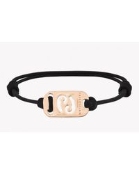 Tateossian - Zodiac 18k Yellow Gold Cancer Black Waxed Cord Bracelet for Men - Lyst