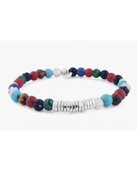 Tateossian - Multicolor Disc Round Multicolour Mixed Beaded Bracelet With Silver Spacer Discs for Men - Lyst