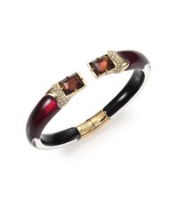 Alexis Bittar | Metallic Pop Surrealist Lucite & Crystal Double Baguette Small Brake Cuff Bracelet | Lyst