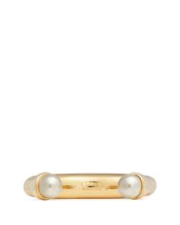 Chloé | White 'darcey' Double Swarovski Pearl Brass Cuff | Lyst