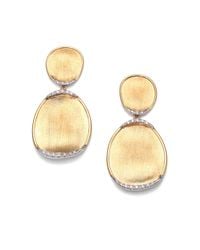Marco Bicego | Metallic Lunaria Diamond & 18k Yellow Gold Double Drop Earrings | Lyst