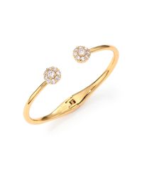 kate spade new york | Metallic Rise & Shine Flower Bangle Bracelet/clear | Lyst