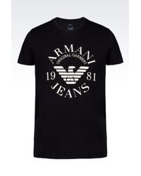 Armani Jeans | Blue T-shirt In Cotton Jersey for Men | Lyst