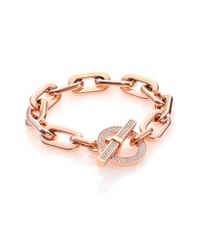 Michael Kors | Pink Cityscape Chains Pavé Toggle Bracelet/rose Goldtone | Lyst