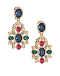Kenneth Jay Lane | Metallic Multicolor Oval Filigree Drop Earrings | Lyst