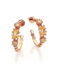 Eddie Borgo | Pink Estate Rose Goldtone Crystal Hoop Earrings/0.75 | Lyst
