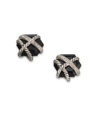 David Yurman | Metallic Cable Wrap Earrings With Diamonds | Lyst