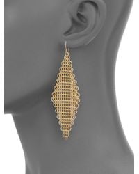 ABS By Allen Schwartz | Metallic Chain Mesh Drop Earrings | Lyst