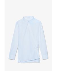 Helmut Lang | Blue Cotton Overlap Shirt | Lyst