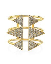 Anne Sisteron | 14kt Yellow Gold Diamond Triple Spike Ring | Lyst